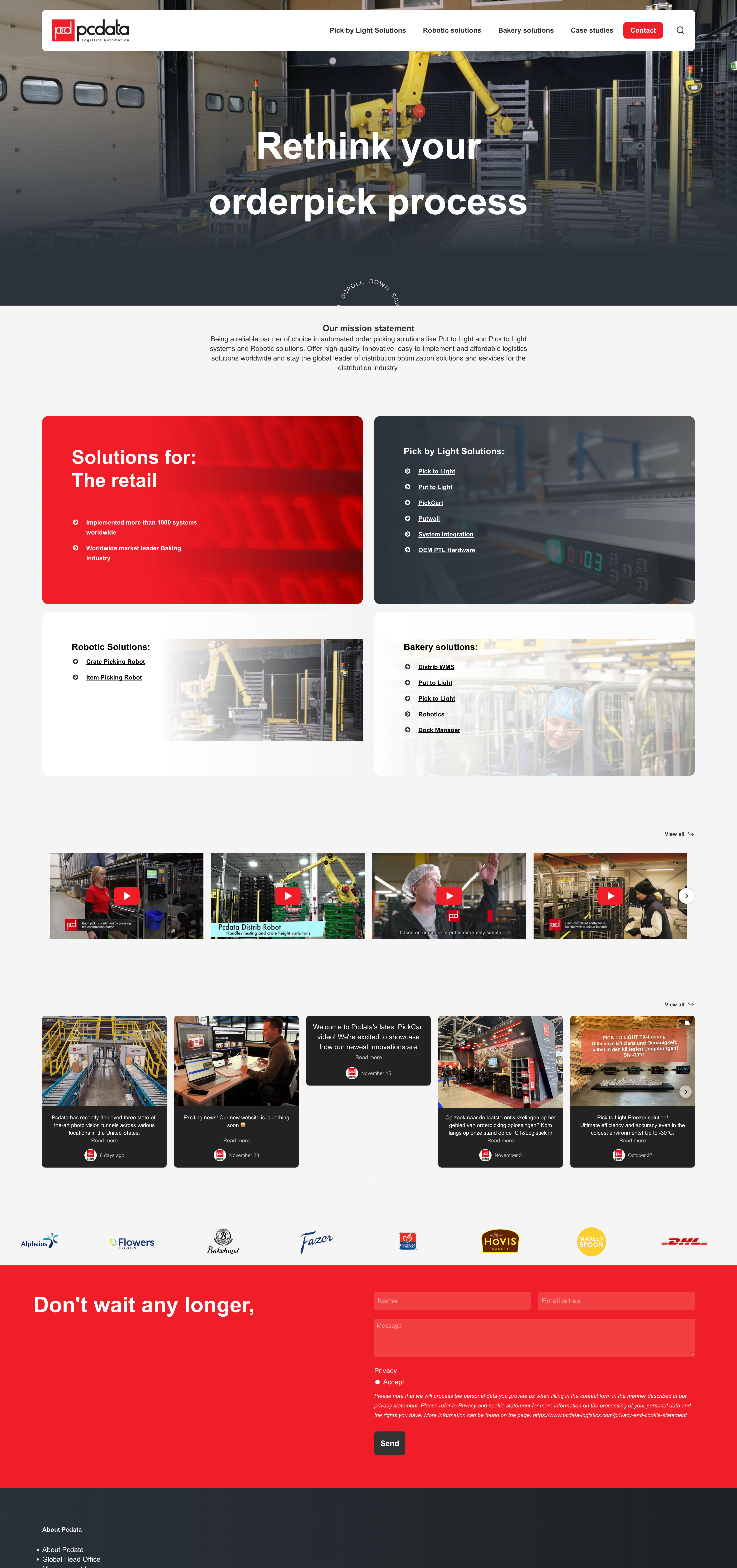 Pcdata Logistics WordPress website development